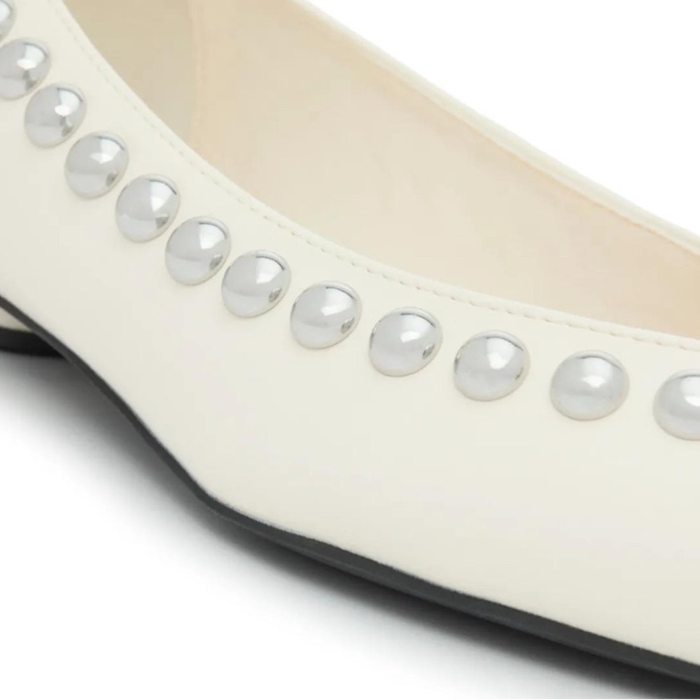 Rebecca Minkoff Ivory Studded Leather Ballet Flats